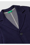 Boy's Navy Blue Logo Embroidered Front Patch Pocket Two Buttons Jacket - 3