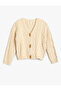 Long Sleeve Button V-Neck Hair Knit Cardigan