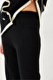 Women's Black Buttoned Patterned Top and Bottom Set 60351374 - 5