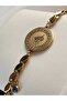Gold Tuğra Model - Barley Steel Bracelet with Stainless Chain and Evil Eye Beads - 3