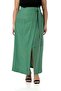 Plus Size Front Slit Ornamental Lacing Detail Bag Pocket Green Midi Skirt - 2