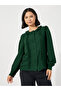 Ruffled Collar Balloon Sleeves Blouse with Pintuck Detail