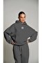 Women's Oversize Sweatshirt Hoodie High-Printed Smoked – Hooded, Kangaroo Pocket, 3 Thread Ribs