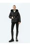Water Repellent Hooded Puffer Coat with Pockets and Belted Collar and Faux Fur Detail - 2