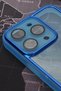 iPhone 12 Pro Compatible Blue Edge Color Semi-Transparent Cover Case with Camera Lens Protection - 2