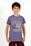 Boy's Short Sleeve Combed Cotton Pajama Suit 20758 Purple - 3