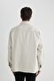 Relax Fit Polo Collar Snap Closure Pocketed Long Sleeve Shirt Jacket A5329Ax23Au - 6