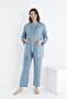 Lace Detailed Front Buttoned Maternity and Maternity Sleepwear Set with Dressing Gown - 2