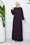 TESETURY CLOTHING CREPE FABRIC FERACE COLLAR LACE-UP DAMSON COLOR - 6