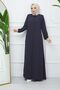 Hijab Clothing Crepe Fabric Ferace Dark Gray - 5