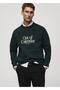Mesaj işlemeli pamuklu sweatshirt