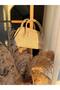 Women's Straw Look Soft Hand and Shoulder Bag - 3