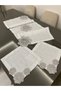 Gray Glitter Gardenya Runner 40X120 X 2 Pieces 30X30 Nightstand Cover - 2