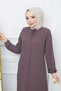 Hijab Clothing Crepe Fabric Ferace Collar Lace-up Mink
