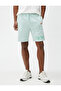 Slogan Printed Shorts with Lace Waist Slim Fit Pocket Detail - 3
