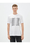 Slim Fit T-Shirt Slogan Printed Crew Neck Cotton - 3