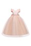 Girl's Long Salmon Color Pearl Dress Birthday Graduation Dress