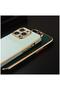 Apple iPhone 7 Compatible Case Golden Silicone Case Water Green - 4