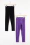 Girl's 2-Piece Corduroy Leggings Black-Purple 20063