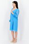 Women Textured Shift Dress, Blue - 3
