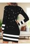 Women's Long Sleeve Crew Neck Snowman Print Diver Christmas Dress - 2