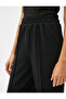 Wide Leg Trousers Ribbed Elastic Waist - 5