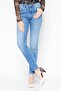 Women D-Roisin Supper Skinny Wash Stretchable Denim, Blue