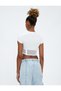 Crop T-Shirt Crew Neck Slim Fit Corset Look - 4