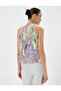 Melis Ağazat X Koton - Halter Collar Floral Chiffon Blouse - 4