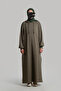 Plain Hooded Cotton Dress - 8