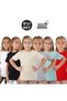 Set of 6 Kısakol Crew Neck Seasonal Cotton T-Shirts Badi (Black White Beige Çağla Gray Red)