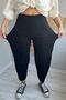 Women's Elastic Waist Pencil Detailed Lycra Balloon Pants Black - 3
