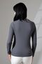 Korent Women's Soft Textured Slim Fit Basic Buttoned Square Jacquard Short Cardigan - Smoked - 6