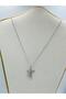Zircon Stone Detailed Angel Necklace (Steel) Silver - 4