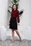 Halter Neck Burgundy Crepe Blouse - 2