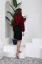 Halter Neck Burgundy Crepe Blouse - 4