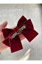 Buckle. Burgundy Velvet Ribbon, with Bow, Automatic Buckle. - 6