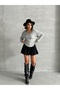 Women's Gray V-Neck Soft Fabric Camisole Blouse - 5
