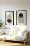 Wooden Black Framed 2 Piece Set Painting Huhu138 - Double Painting Set Black Frame