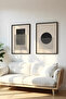 Wooden Black Framed 2 Piece Set Painting Huhu81 - Double Painting Set Black Frame