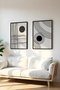 Wooden Black Framed 2 Piece Set Painting Huhu59 - Double Painting Set Black Frame