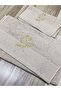 Gold Processing Embroidered Velvet Dowry 1 Piece 50X90 Hand Face Towel 1 Piece 30X50 Kitchen Towel - 4