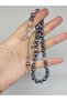 Terahertz Stone Top Segment Honeycomb Cut 33 Prayer Beads 8mm (36520) - 5