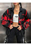 Women's Red Parachute Fabric Waterproof Length Thin Raincoat Jacket with Zipper - 3