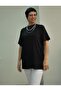 Black Crew Neck Oversize Combed Cotton Viscose T-Shirt - 8
