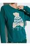 Cotton Comfortable Fit Teddy Bear Printed Knitted Pajamas Set - 3