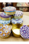 5 Pcs Evil Eye Pattern 100Cc Round Decorative Candle Canister 7X3Cm