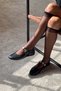 Krakow Black Matte Accessory Detail Flat Sole Women's Ballerinas - 5