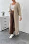 Long Length Off Shoulder Open Front Cardigan - 4