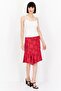 Women Floral Print Mini Skirt, Red - 4